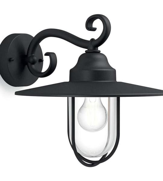 myGarden Wandlamp, voor buitenshuis, E27-fitting, zwart, 35.50 x 30.00 x 30.30 cm