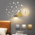 30 W led-wandlamp voor kinderkamer, dimbaar, creatieve wandlamp voor jongens en meisjes, kamerlamp, modern nachtlampje, sterrenhemm, astronaut, nachtlampje, 30 W, binnenwandverlich