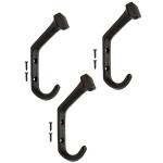 3x zware rustieke massieve ijzeren , garderobe, 11 x 2,1 cm, zwart, set van 3
