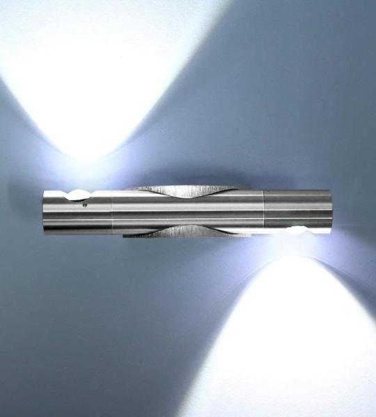 Glighone Moderne wandlamp 2 leds 6 W modieus licht 360 graden instelbaar licht van aluminium, geschikt voor hal, woonkamer, trappenhuis, slaapkamer, hal, koud wit