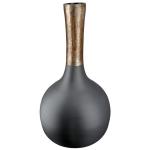 Grote decoratieve vaas XL flessenvaas van glas - bloemenvaas moderne decoratie woonkamer tafeldecoratie - kleur: zwart goud - hoogte 45 cm