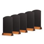 Krijtborden UK A4 Tafel Top Krijtborden met Plint (Pak van 5), Hout, Rustiek Bruin, 36 x 24 x 22 cm