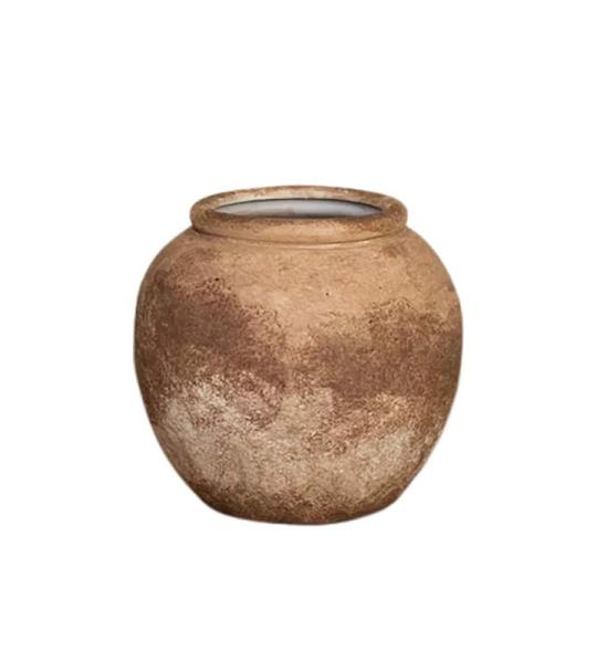 Bloemen ​​Keramische Vaas Set van 3 China Stijl Vaas Bloemenvat Decor Beton Pot Rustieke Decoratieve Bloemenvaas voor Home Decor, Tafel Woonkamer Decor, Plank Decor (S)