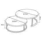 Marmeren Textuur Stapelbare Salontafels Set van 2 voor Woonkamer Elegante Ronde Nest Bijzettafels met Metalen Frames voor Stapelen en Nesten, Moderne Eindtafels Meubels