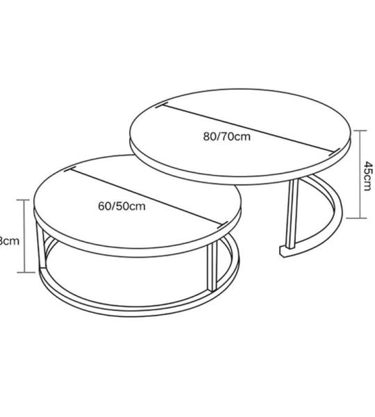 Moderne Marmeren Textuur Metalen Koffietafels Set voor Woonkamer Stijlvolle Nesting End Tables met Stapelbaar Ontwerp