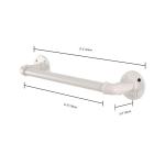 Rohrhandtuch Bar Wand montiert Industriehandtuch Rack Halter Rustikale Heavy Duty Badezimmer Hardware (12 inch, Weiß)