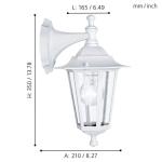 Laterna 5 Wandlamp voor buiten, 1-lichts wandlamp van gegoten aluminium en glas, kleur: wit, fitting: E27, IP44