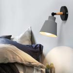 Wandlamp, verstelbare wandlamp van metaal, 1 lichtpunt, met verstelbare lampenkap, 1 x E27-fitting, 60 watt, eenvoudig, stijlvol design, kelder/trappenhuis/slaapkamer/kinderkamer