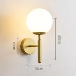 Led-wandlamp voor binnen, rond, glas, kristal, wandlamp, rustieke wanddecoratie, landhuisstijl, wandverlichting, slaapkamer, woonkamer, kinderkamer, badkamer, loft-lampen E27 (melk