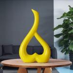 Keramische vaas geel hart vazen decoratie woonkamer modern tulpenvaas bloemenvaas tafel decoratie vaas voor pampasgras bloemen decoratie esthetische Scandinavische vazen bruiloft c
