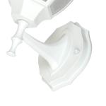 Aluminium wandlamp buiten wit rustiek glas E27 H: 38cm IP44 buitenlamp binnenplaats tuin balkon terras