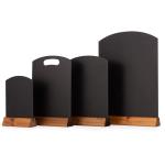WC123F Tafelblad krijtbord met plint, hout, donker eiken, A3, 42 x 30 x 4 cm