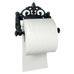 Lilie Toiletpapierhouder van gietijzer, antieke stijl, zwart