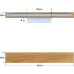 Led-wandlamp voor binnen, wandlamp: 52 cm x 2 17 W, moderne hallamp, hout, trappenhuislamp, 3000 K, warmwit, nachtlamp, wandverlichting voor woonkamer, slaapkamer, hal, trappenhuis