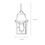 Maritime wandlamp buiten FRIESEN zwart-zilver aluminium glas lantaarn E27 H: 37 cm buitenlamp tuin balkon