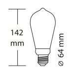 Led-lamp voor sfeerverlichting, E27, ST64, Edison-gloeilamp, 4 W, 100 lm, 1800 K, extra warmwit, 320 graden, 230 V, flikkervrij, niet dimbaar, 2 jaar garantie, 8 stuks