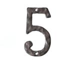 Hausnummern, 14 cm, robust, rustikal, Gusseisen, Metall, Hausadresse, gehämmertes Aussehen (5)