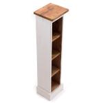RUSTICALES houten cd-rek CD Tower | massief mahonie hout, 76x15,5x16cm (HxBxD) | houten plank met 4 vakken, cd-opslag | kleur: 06 witte landhuis