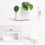 Alma Wandvazen, moderne hangende bloempotten voor aan de muur, 3-delige plantenpotset van hoogwaardig hars voor kamerplanten, , bloemen enz., wit