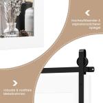 Rechthoekige spiegel met houten lijst, 76,5 x 56 cm, rustieke wandspiegel, onbreekbare hangspiegel met metalen houder, voor hal, woonkamer, slaapkamer (wit)