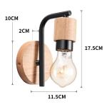 Vintage wandlampen, 2 stuks wandlamp voor binnen, industriële wandverlichting, E27 retro lamp van metaal en hout, vintage wandlamp voor woonkamer, eetkamer, slaapkamer, hal, keuke
