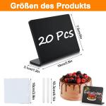 Set van 20 kleine krijt, kleine om te beschrijven, prijskaartjes, standaard in L-vorm, buffet met 2 pennen en 1 poetsdoek, leisteenbord voor gastronomie, buffet, café, bruiloft,