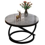 Bijzettafel ronde salontafel met delicate patronen sterke stenen platen en niet-roestende metalen frames voor thuis woonkamer