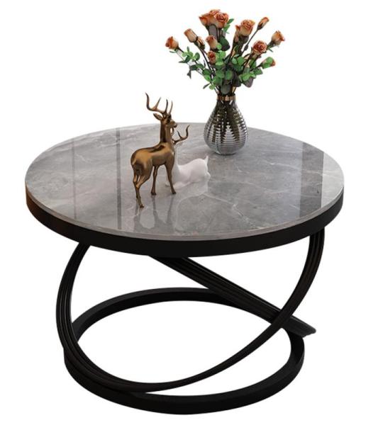 Bijzettafel ronde salontafel met delicate patronen sterke stenen platen en niet-roestende metalen frames voor thuis woonkamer