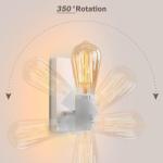 Wandlamp voor binnen, industrieel, wandspot, retro design, wandlamp, draaibaar, metaal, vintage wandverlichting voor restaurant, keuken, hal, café, kinderen, bar, E27 (zonder lamp