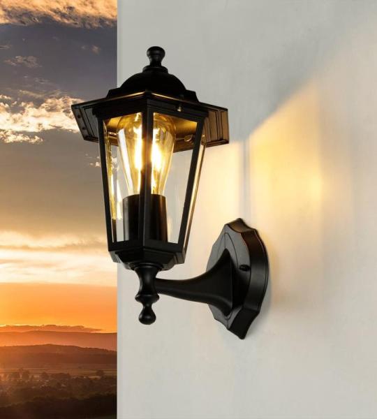 Licht-ervaringen K/CX/189907/091666 rustieke buitenwandlamp tuinlantaarn aluminium tuin huis binnenplaats., zonder bewegingsmelder