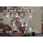 pendellamp TOWNSHEND 4, 6 lichtbronnen vintage pendelarmatuur in industrieel ontwerp, retro hanglamp van staal, kleur: antiekbruin, fitting: E27