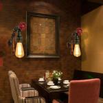 Vintage Retro Wandlamp Industrie Metaal IJzeren Waterpijp Wandlamp Rustiek Landelijk E27 Antiek Messing Restaurant Café Bar Keuken Slaapkamer Wandlamp Woonkamer Gang Wandverlichti
