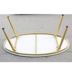 Ovale moderne salontafels voor woonkamer/glamoureuze stijl voor woonkamer, wit/zwart marmer, salontafels voor woonkamer met verstelbare voetkussens voor kantoordecoratie (goud