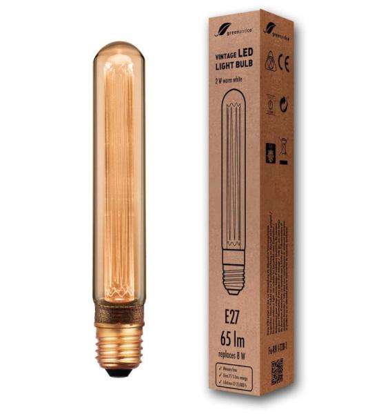 Vintage Design LED lamp in retro stijl voor sfeerverlichting E27 T30 Edison lamp, 2W 65lm 1800K extra warm wit 320° 230V flikkervrij, niet dimbaar