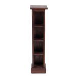 RUSTICALES houten cd-rek CD Tower | massief mahonie hout, 76x15,5x16cm (HxBxD) | Houten plank met 4 vakken, cd-opslag | kleur: 02 lichtbruin