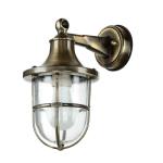 Buitenwandlamp IP64 donker messing antiek E27 glas echt messing maritiem wandlamp buiten terras tuin