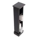 RUSTICALES houten cd-rek CD Tower | massief mahonie hout, 76 x 15,5 x 16 cm (h x b x d) | houten plank met 4 vakken, cd-opslag | kleur: 09 Voodoo - zwart