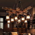 Hanglamp Vintage Hangende Verlichting Eetkamer Kroonluchter Binnen Retro Industriële Hangende Lamp Van Hout Metaal Glazen Lampenkap E27 Plafondverlichting Bar Hoogte Verstelbaar P
