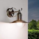 Buitenwandlamp metaal kunst glas in zilver IP44 tuinterras B: 24 cm E27 Rustiek Maritiem buitenwandlamp balkon OSLO