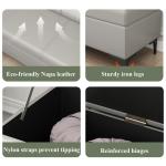 Faux Lederen Opslag Ottomaanse Bank met Gestoffeerde Slaapkamer Bank Speelgoed Doos Organizer Salontafel 300 Lbs Ondersteuning