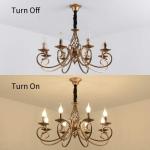 Rustieke Kroonluchter Frans Landelijk Vintage Kroonluchter Metaal Antiek Brons Hanglamp voor Eiland Keuken Boerderij Eetkamer Woonkamer 8 Licht Brons