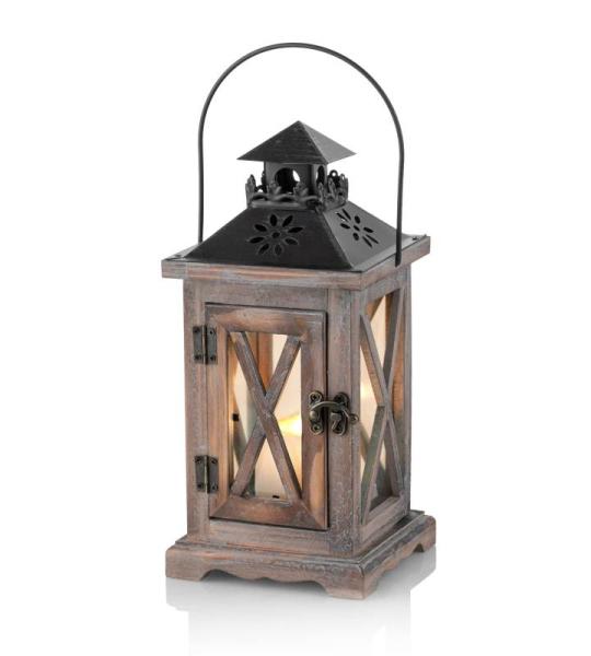 Lantaarn Kaarsenhouder Vintage Noodlijdende Houten Metalen Decoratieve Lantaarn voor Rustieke Bruiloft Centrumwerk Opknoping Lantaarn Boerderij Woondecoratie Binnen Buiten Lantaarn