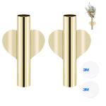 Set mit 2 Wandvasen aus Metall mit Aufkleber, Behälter für Pflanzgefäße, moderne Wandhalterung für trockene Blumen, als Wanddekoration für Veranda, Haus und Büro