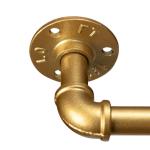 Industrielle Rohrhalterung, 4 Stück, 18 x 11,5 cm, Vintage-Wandhalterung aus schwarzem Eisen, Rohrregalhalterung, rustikales Rohrregal für Zuhause, Gold