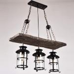 E27 Antieke hangende lamp Eettafel Kroonluchter Hout Smeedijzeren hanglicht Industriële druppelverlichting Vintage hangende lampen Landhuis Retro verlichting Slaapkamer 3 lampen