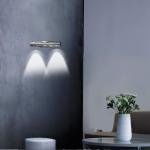 Glighone Moderne wandlamp 2 leds 6 W modieus licht 360 graden instelbaar licht van aluminium, geschikt voor hal, woonkamer, trappenhuis, slaapkamer, hal, koud wit