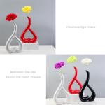 Keramische vaas, witte hartvormige vazen, decoratie, woonkamer, modern, tulpenvaas, bloemenvaas, tafeldecoratie, vaas voor pampasgras, bloemen, decoratie, esthetische Scandinavisch