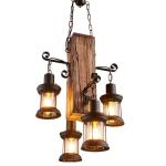 E27 Retro Industriële Hanglamp Retro Stijl Bar Hangende Lichten Hout Metaal Drop Lights Woonkamer Kroonluchter Creatieve Persoonlijkheid Vintage Hanglamp Eetkamer Verlichting 4 ko