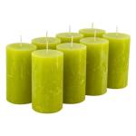 Hoogwaardige & rustieke stompkaarsen – 8 stuks - SafeCandle - waskaarsen/rokersen/adventskaarsen Kerstmis (limoengroen, standaard: hoogte 11 cm/Ø 6 cm)