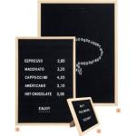 Bord met letters 60 x 80 cm van natuurlijk hout en vilt – bevat 360 letters, cijfers, symbolen en een set voor wandmontage